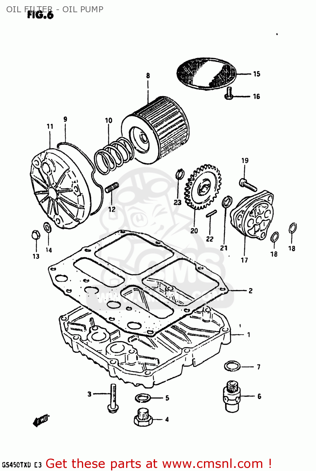 OIL FILTER - OIL PUMP GS450TX 1983 (D) USA (E03)