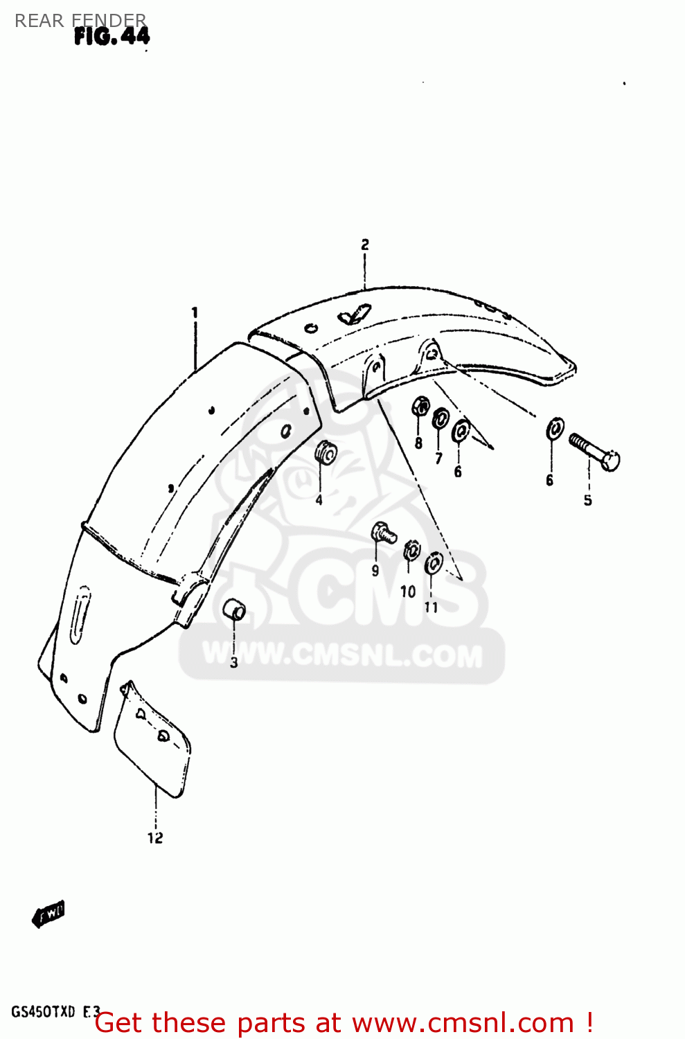 REAR FENDER GS450TX 1983 (D) USA (E03)