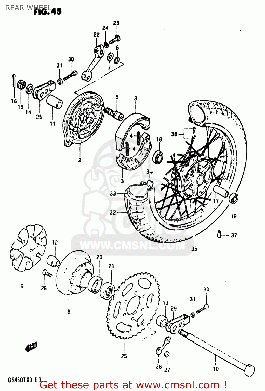 REAR WHEEL GS450TX 1983 (D) USA (E03)