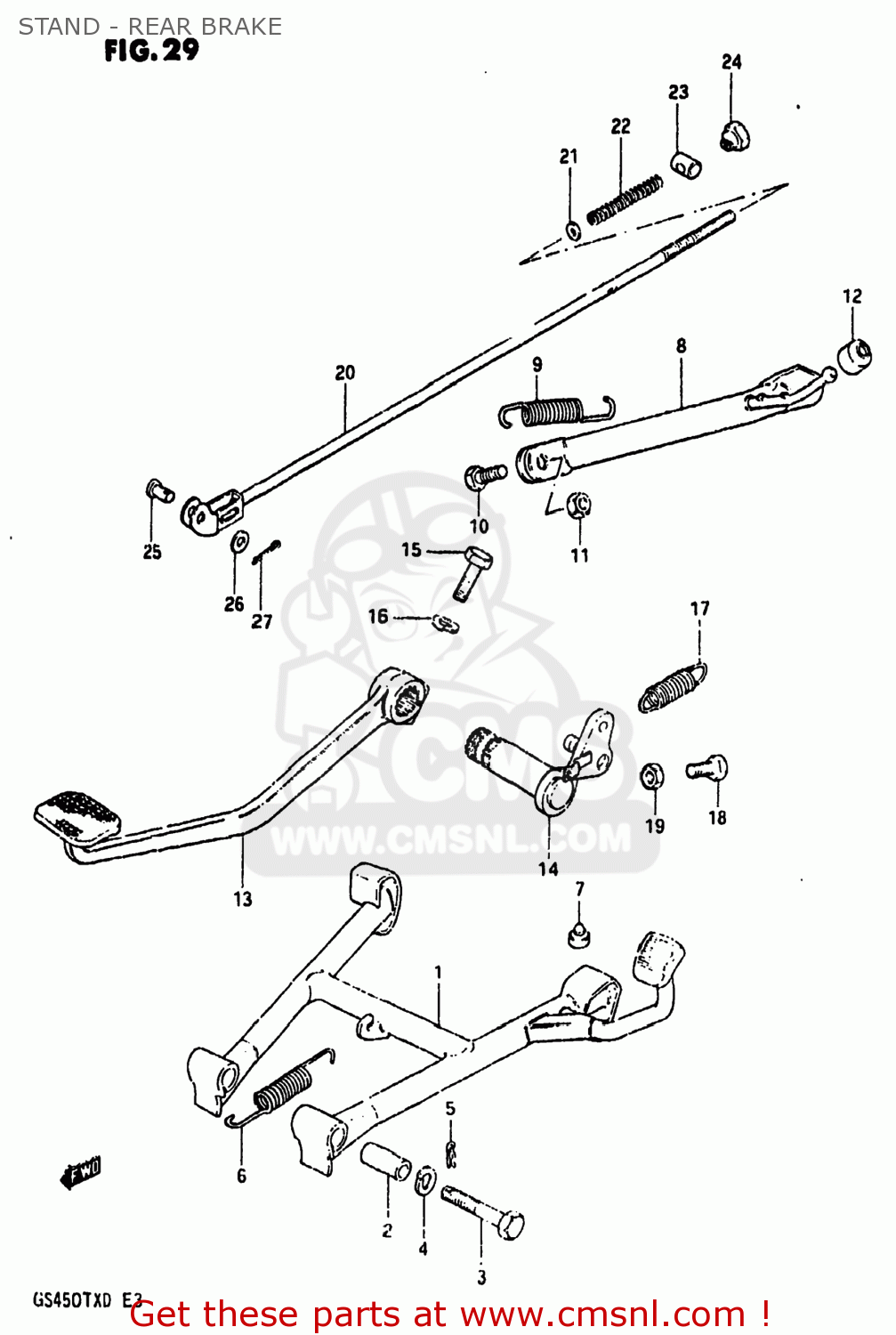 STAND - REAR BRAKE GS450TX 1983 (D) USA (E03)