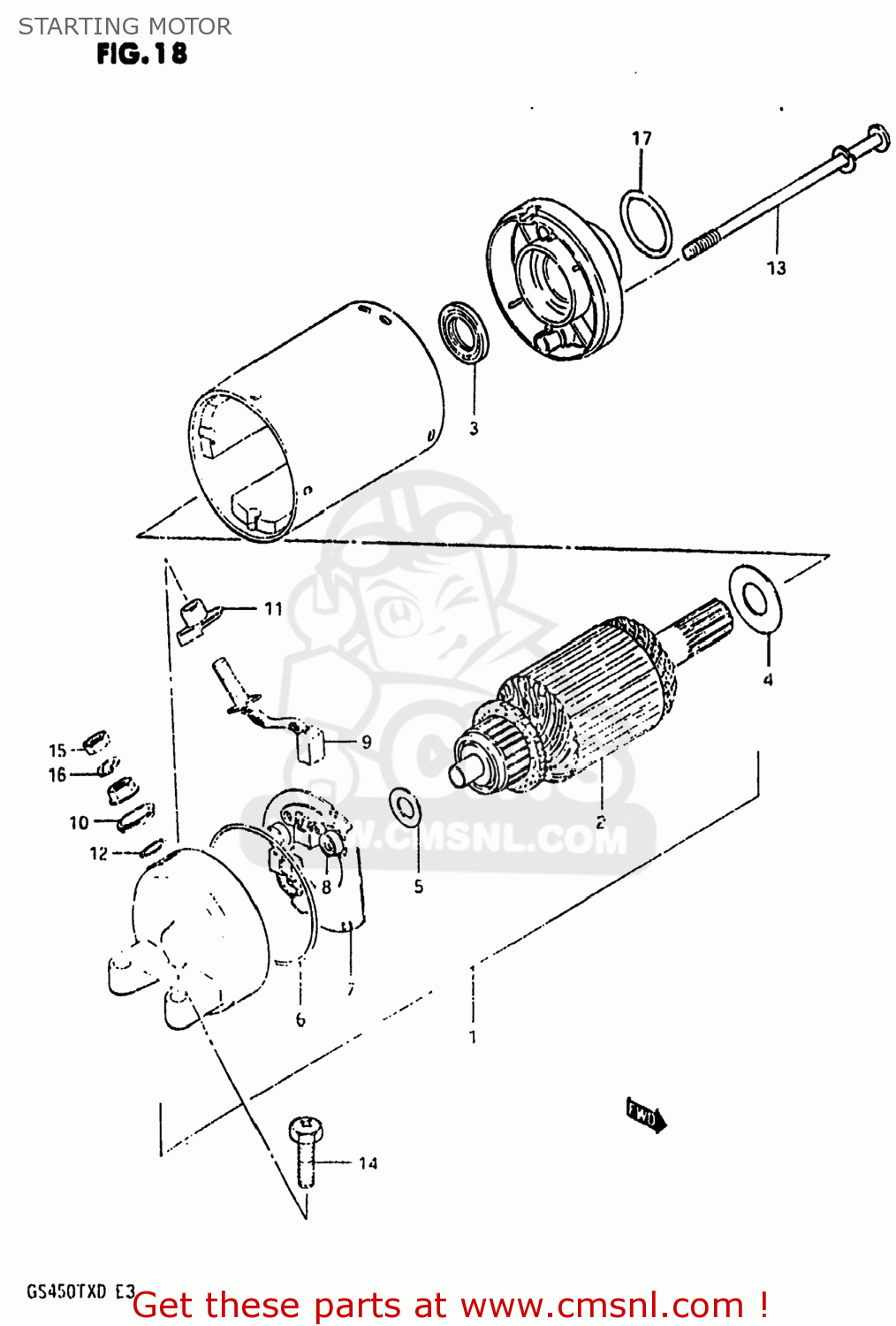 STARTING MOTOR GS450TX 1983 (D) USA (E03)