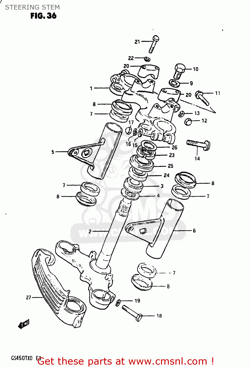 STEERING STEM GS450TX 1983 (D) USA (E03)