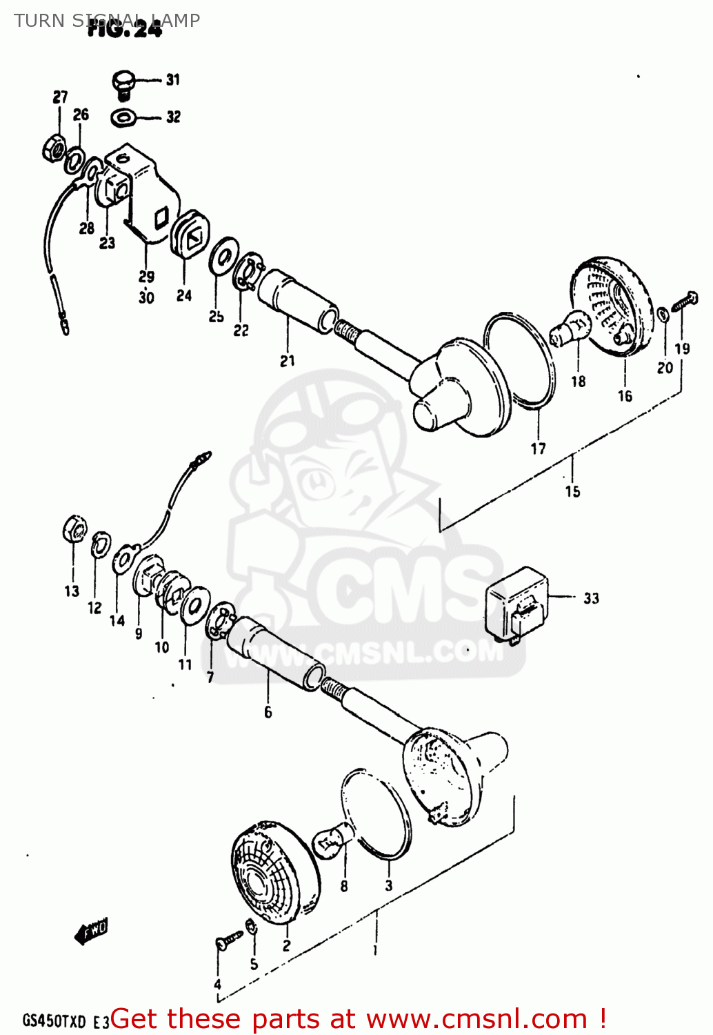 TURN SIGNAL LAMP GS450TX 1983 (D) USA (E03)