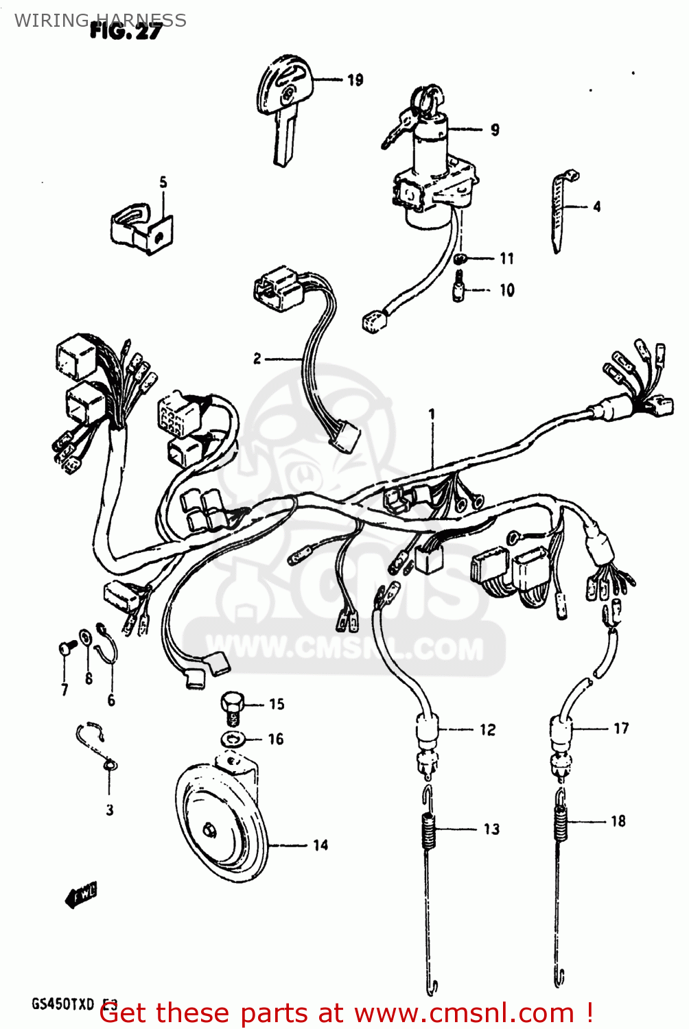 WIRING HARNESS GS450TX 1983 (D) USA (E03)