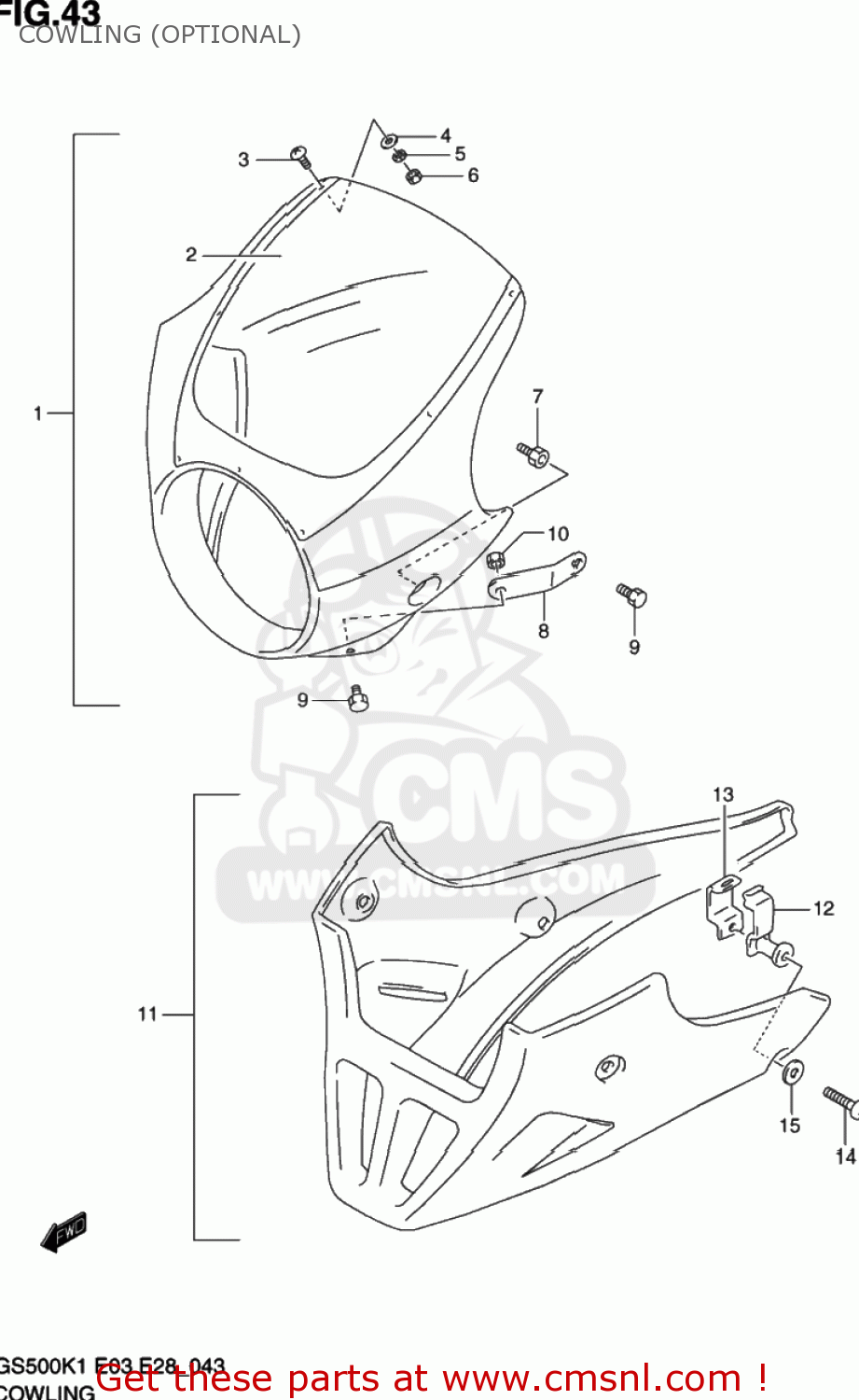 COWLING (OPTIONAL) GS500 2001 (K1) USA (E03)