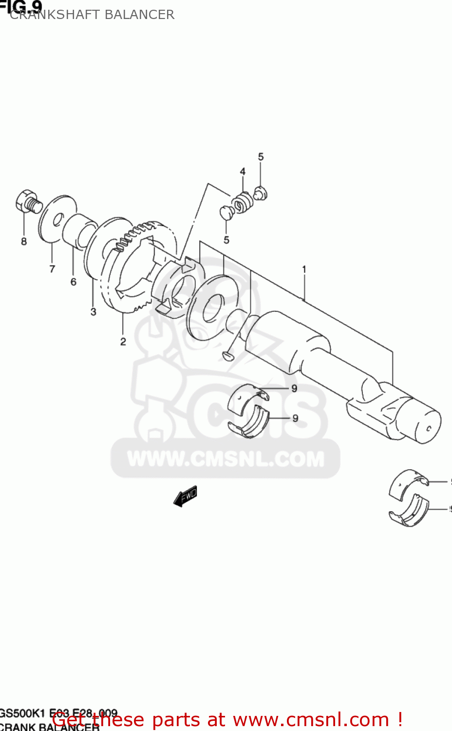 CRANKSHAFT BALANCER GS500 2001 (K1) USA (E03)