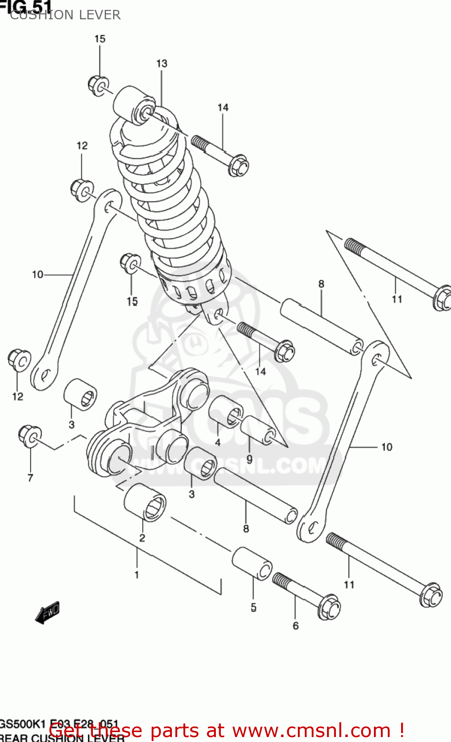 CUSHION LEVER GS500 2001 (K1) USA (E03)