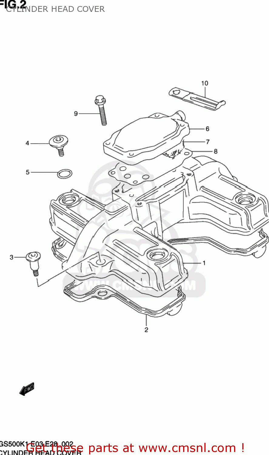 CYLINDER HEAD COVER GS500 2001 (K1) USA (E03)