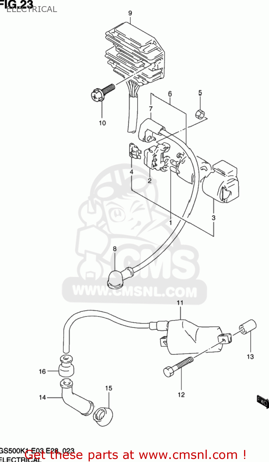 ELECTRICAL GS500 2001 (K1) USA (E03)