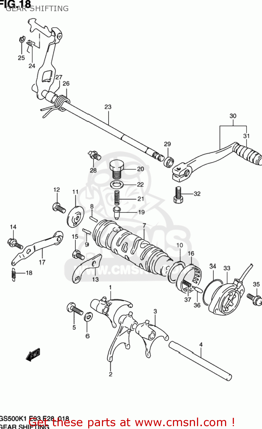 GEAR SHIFTING GS500 2001 (K1) USA (E03)