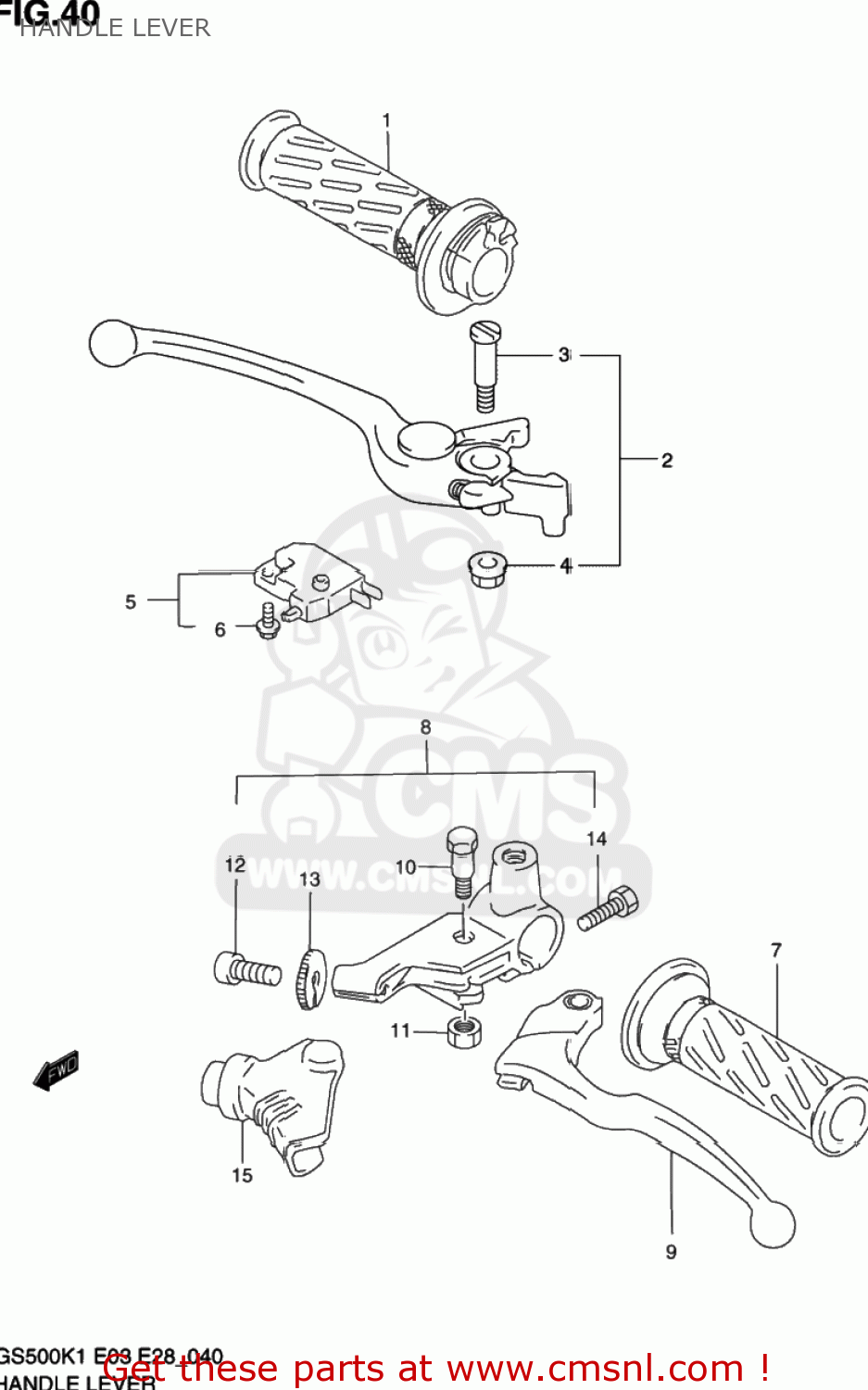 HANDLE LEVER GS500 2001 (K1) USA (E03)