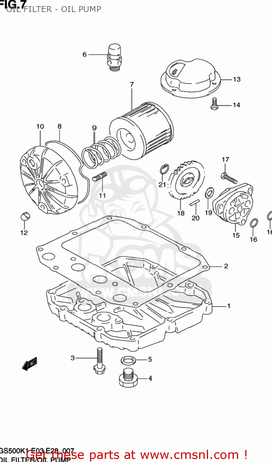 OIL FILTER - OIL PUMP GS500 2001 (K1) USA (E03)