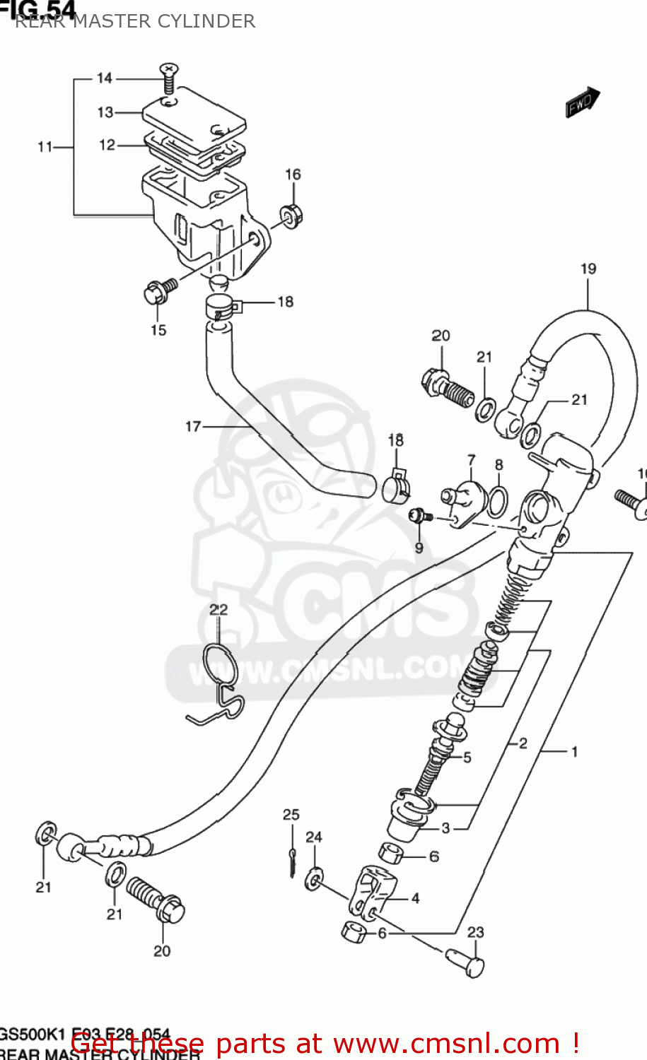 REAR MASTER CYLINDER GS500 2001 (K1) USA (E03)