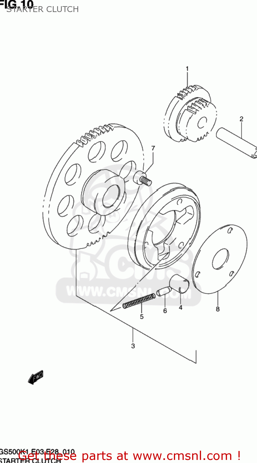STARTER CLUTCH GS500 2001 (K1) USA (E03)