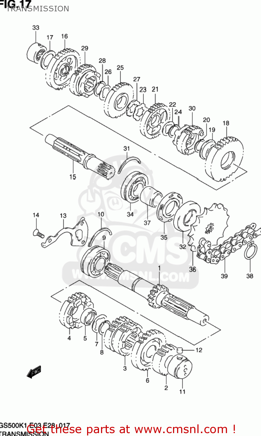 TRANSMISSION GS500 2001 (K1) USA (E03)