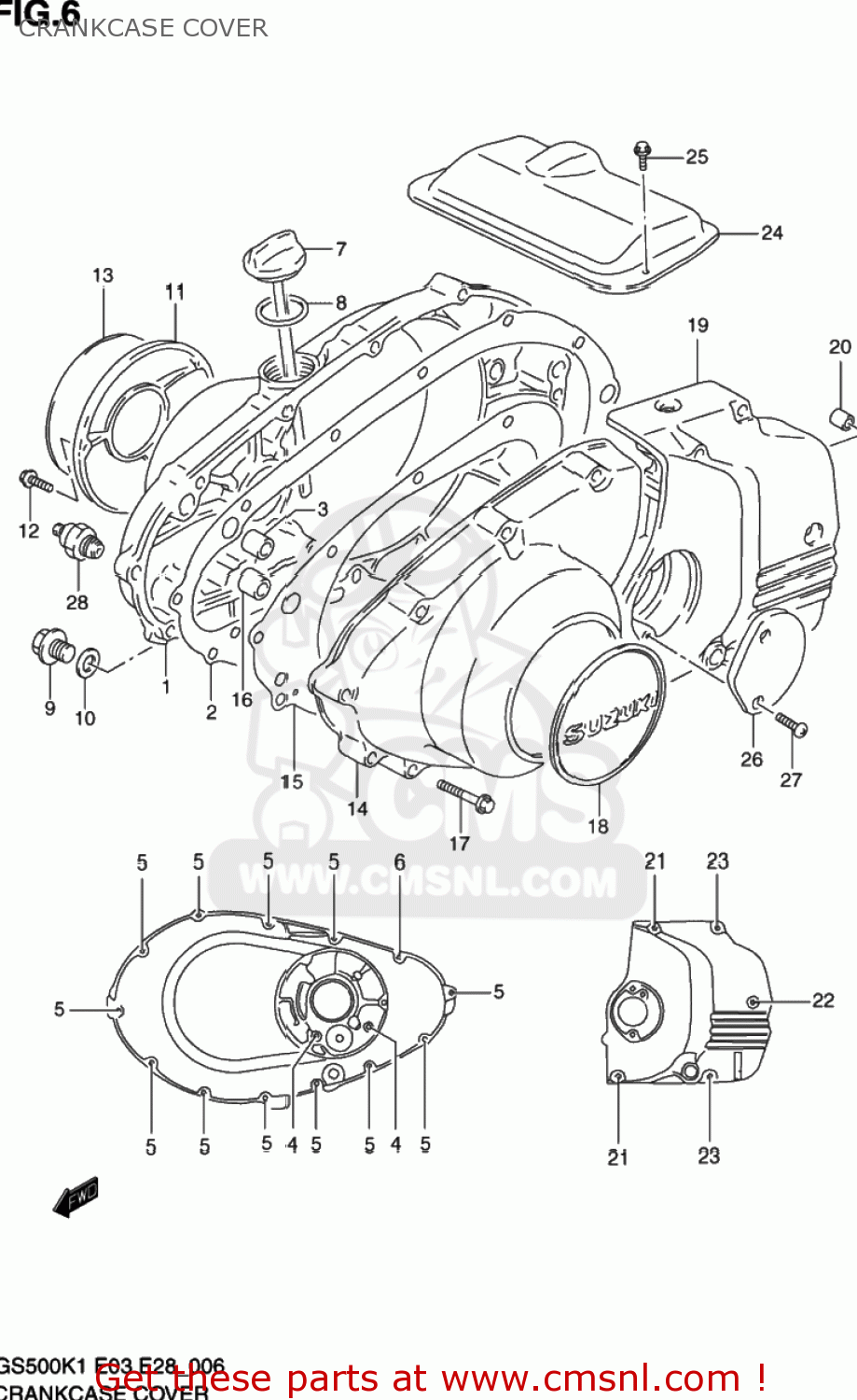 Suzuki Gs500 2002 (k2) Usa (e03) Crankcase Cover - Buy Original 