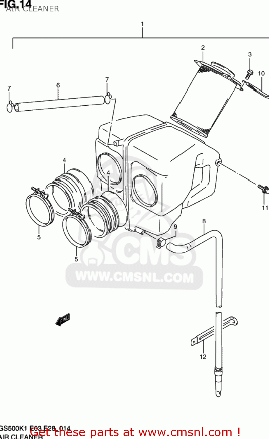 AIR CLEANER GS500 2002 (K2) USA (E03)