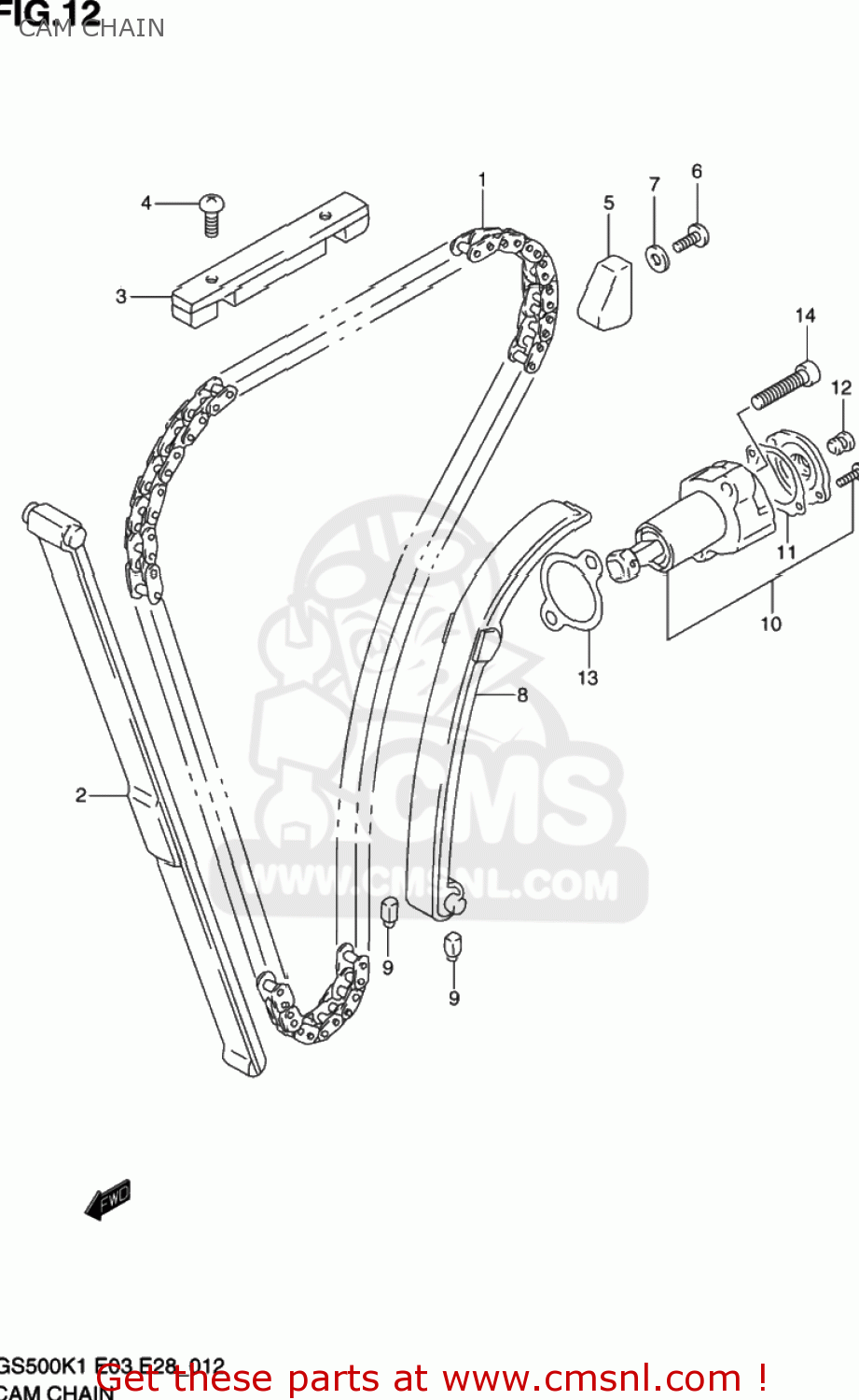 CAM CHAIN GS500 2002 (K2) USA (E03)