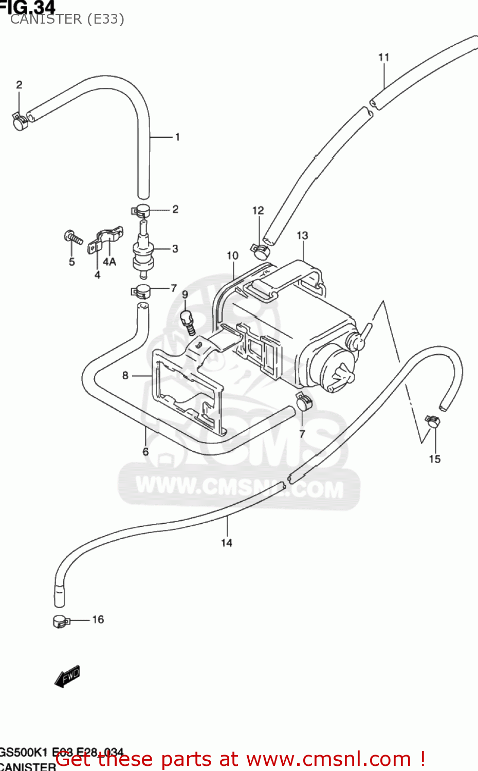 CANISTER (E33) GS500 2002 (K2) USA (E03)