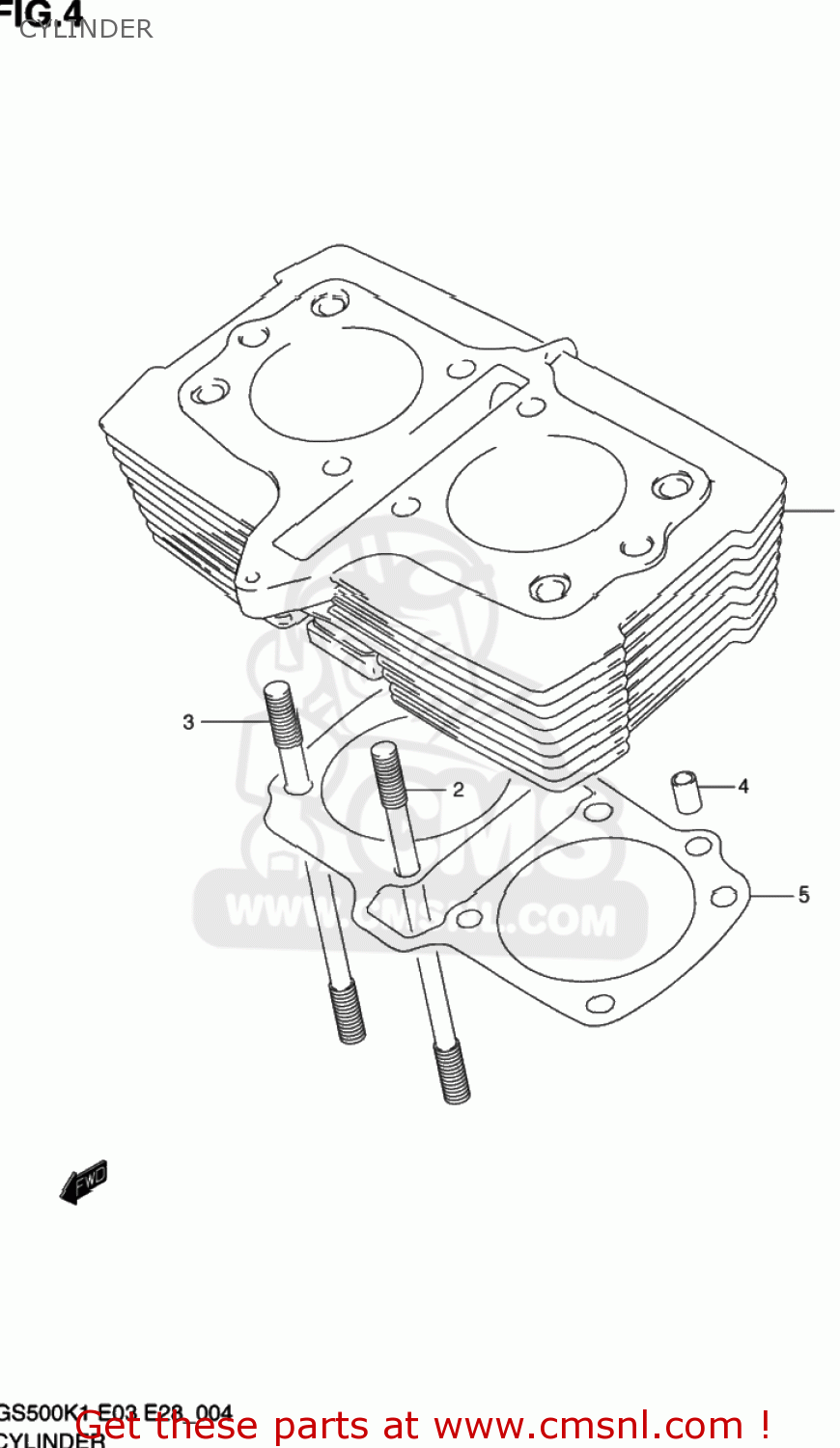 CYLINDER GS500 2002 (K2) USA (E03)