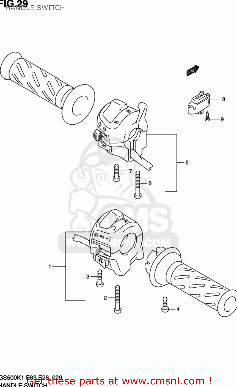 HANDLE SWITCH GS500 2002 (K2) USA (E03)
