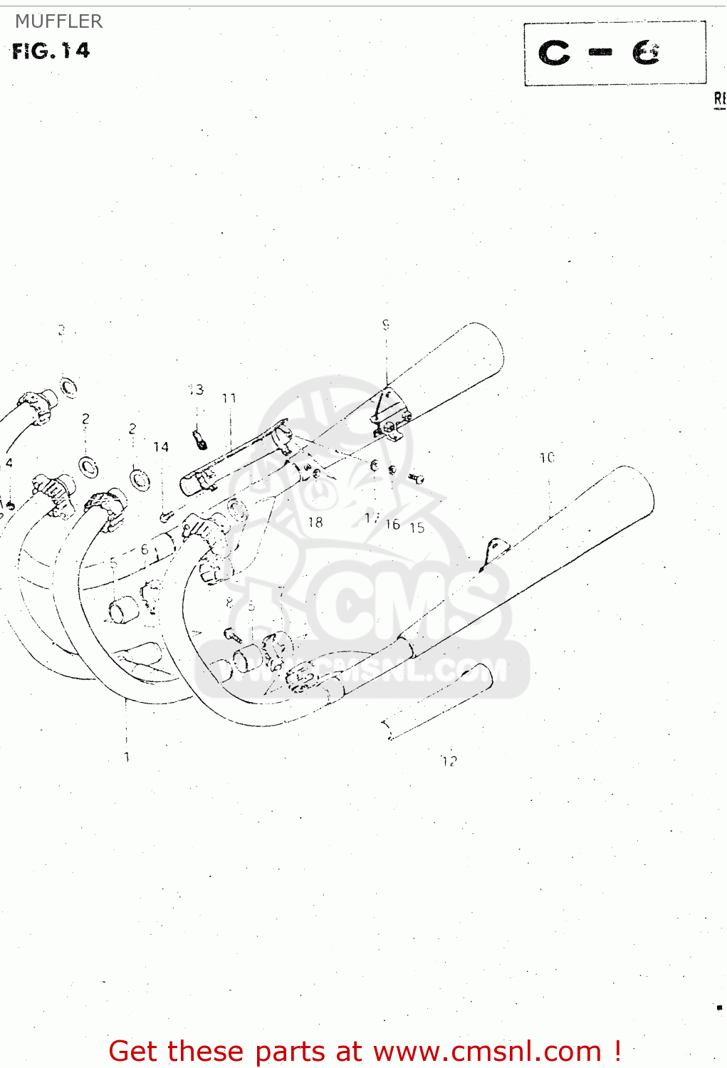 MUFFLER GS500E 1981 (X) GENERAL EXPORT (E01)