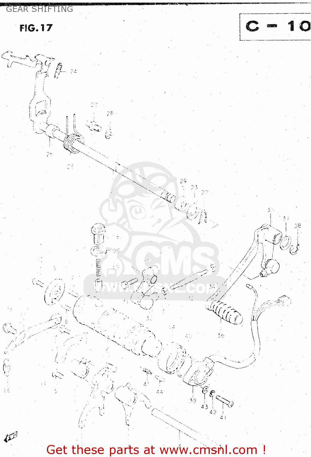 GEAR SHIFTING GS500E 1981 (X) GENERAL EXPORT (E01)