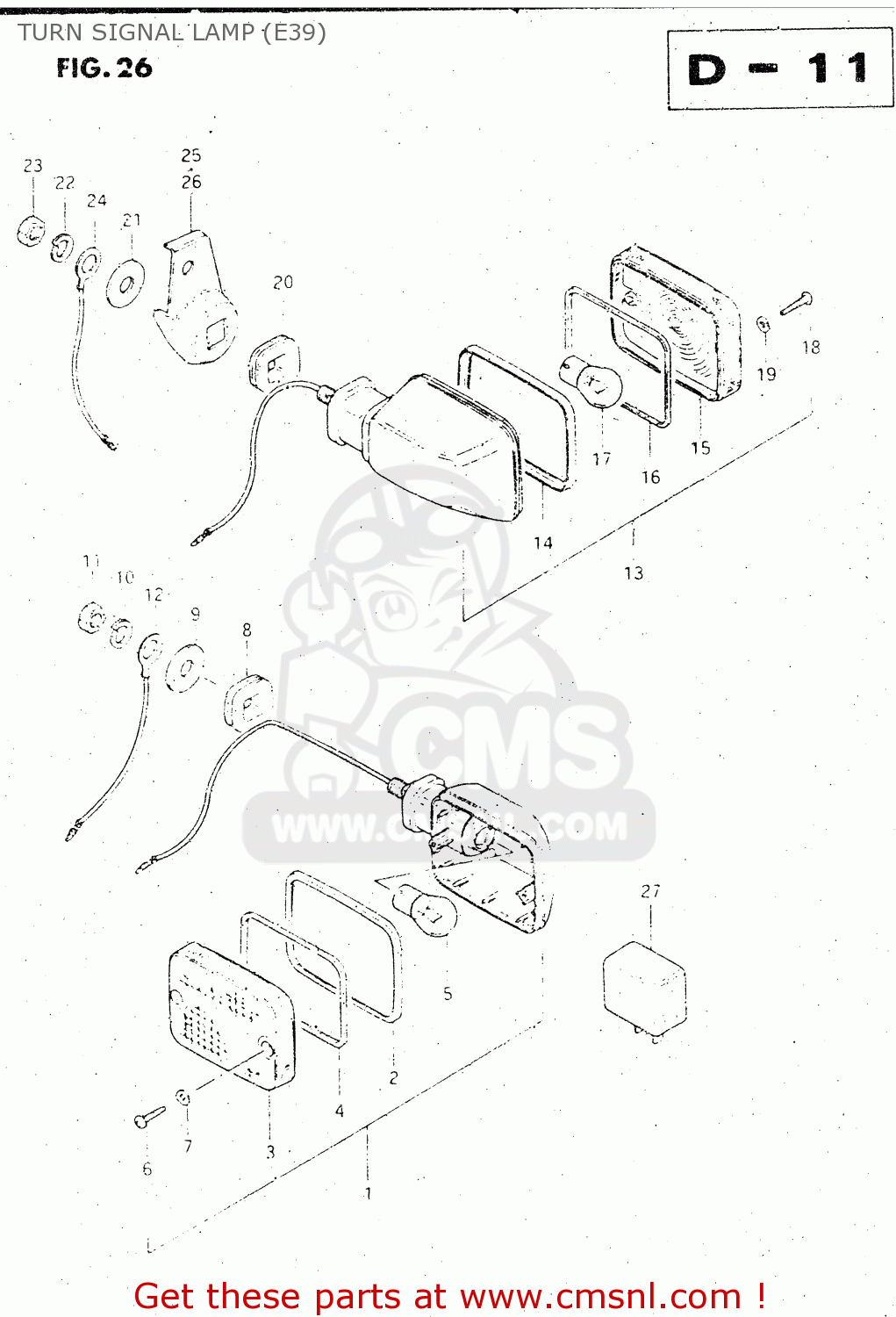TURN SIGNAL LAMP (E39) GS500E 1981 (X) GENERAL EXPORT (E01)