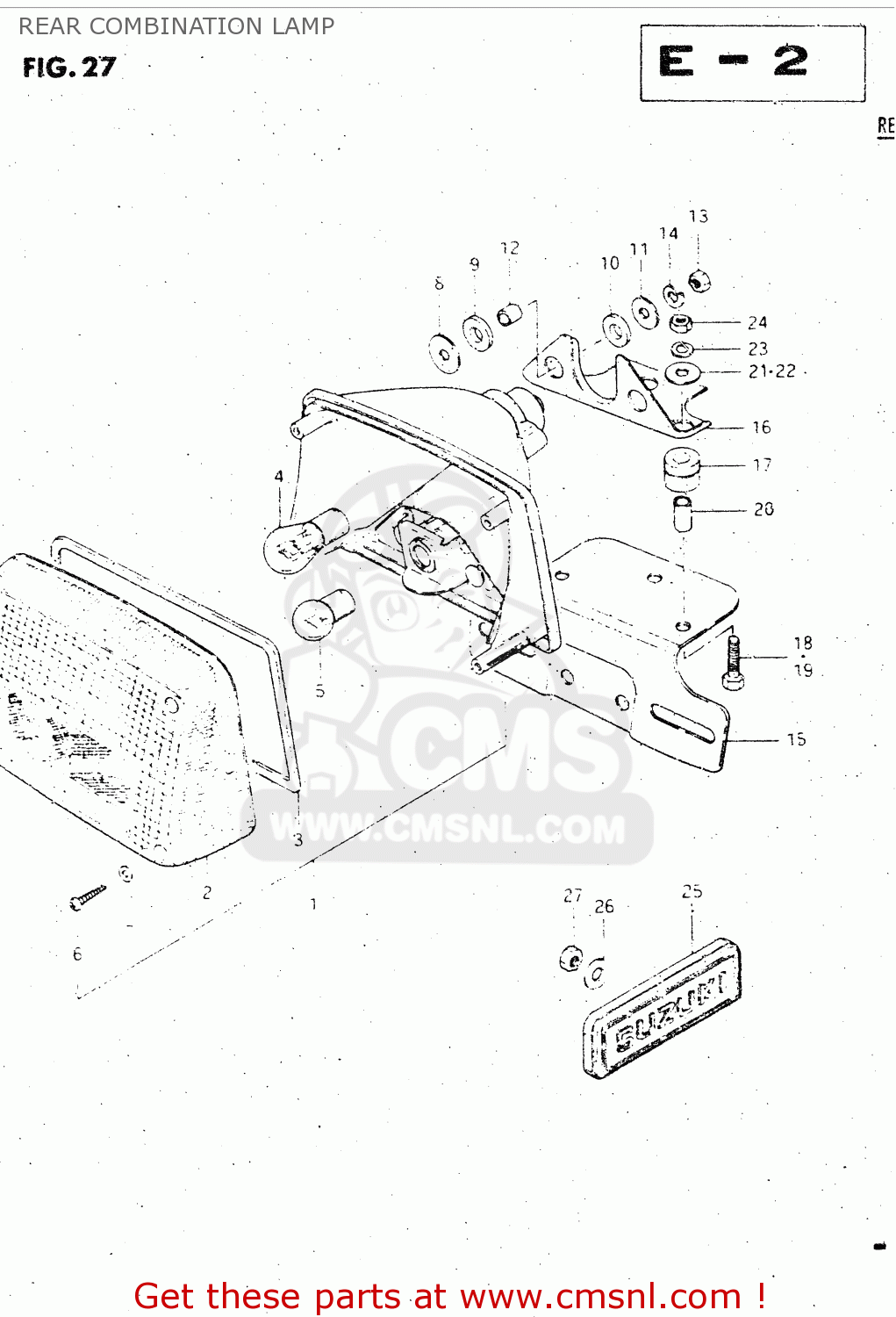 REAR COMBINATION LAMP GS500E 1981 (X) GENERAL EXPORT (E01)