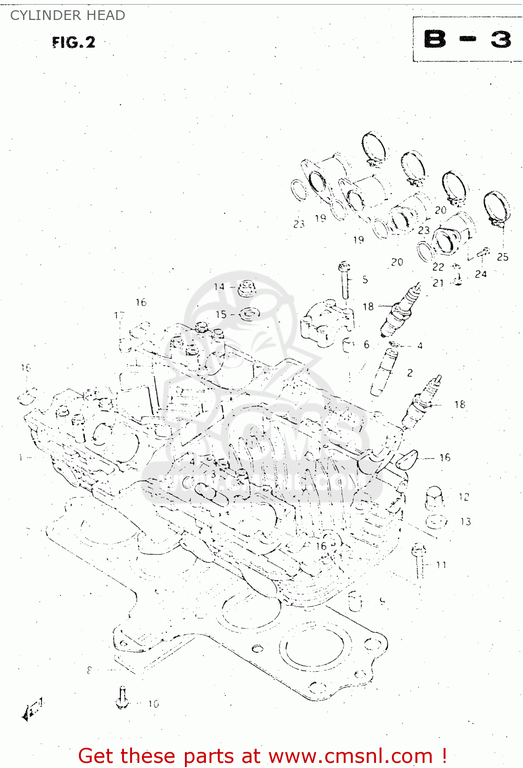CYLINDER HEAD GS500E 1981 (X) GENERAL EXPORT (E01)