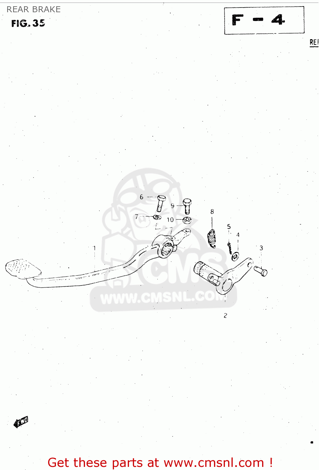 REAR BRAKE GS500E 1981 (X) GENERAL EXPORT (E01)