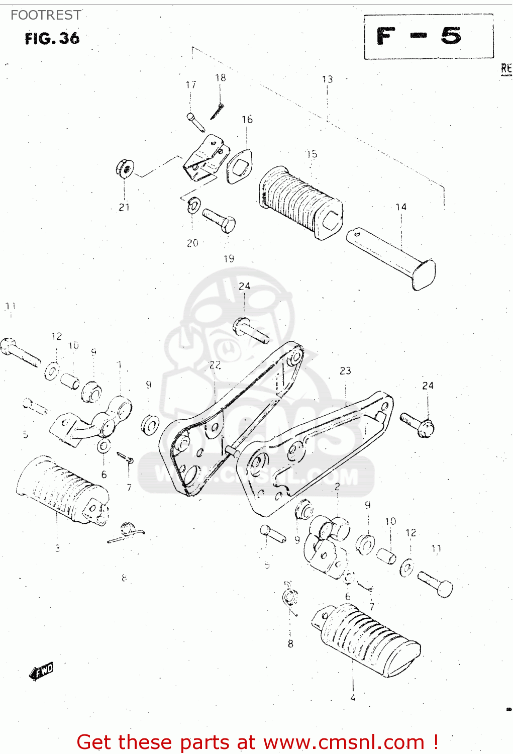 FOOTREST GS500E 1981 (X) GENERAL EXPORT (E01)