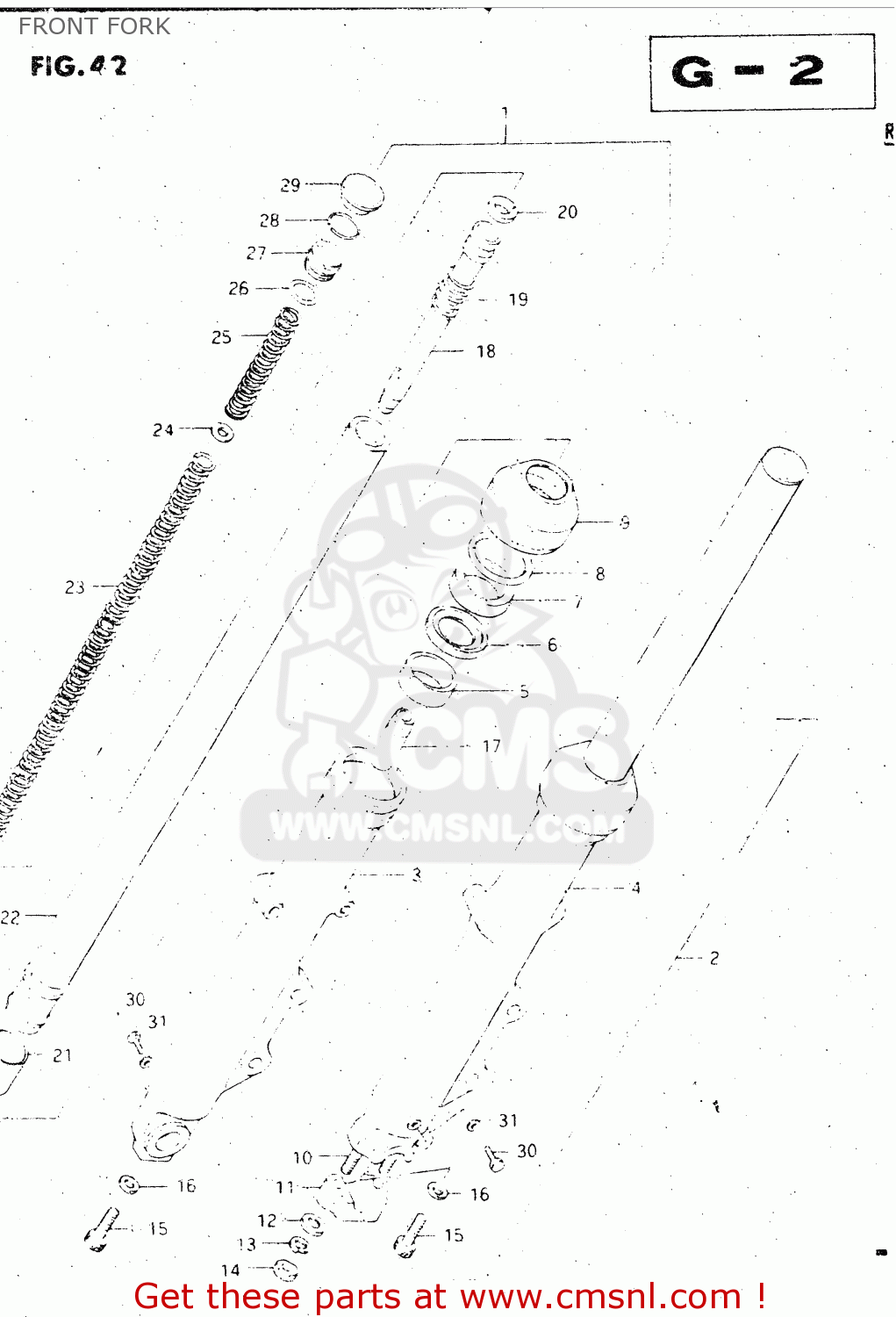 FRONT FORK GS500E 1981 (X) GENERAL EXPORT (E01)