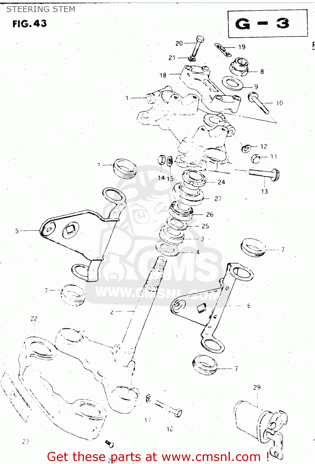 STEERING STEM GS500E 1981 (X) GENERAL EXPORT (E01)