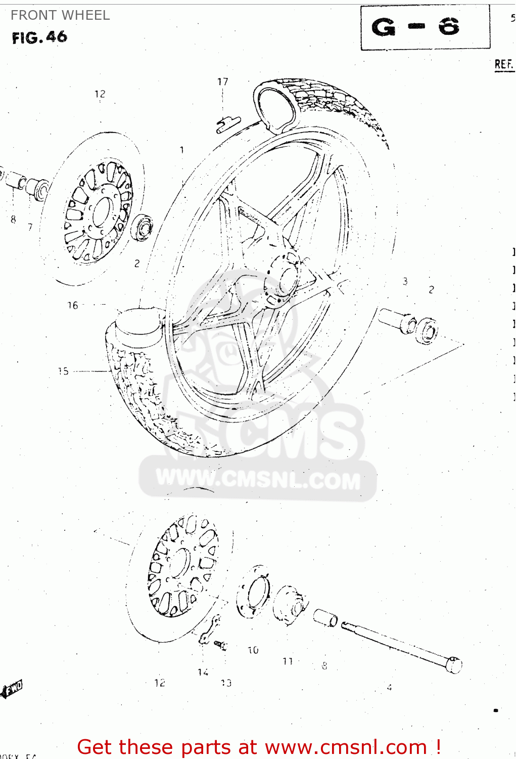 FRONT WHEEL GS500E 1981 (X) GENERAL EXPORT (E01)