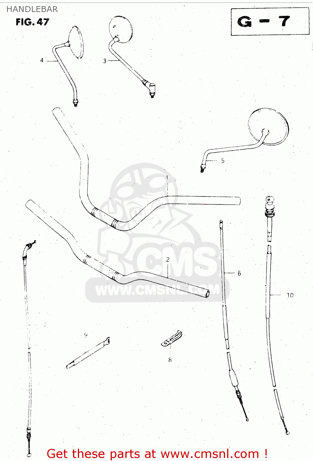 HANDLEBAR GS500E 1981 (X) GENERAL EXPORT (E01)