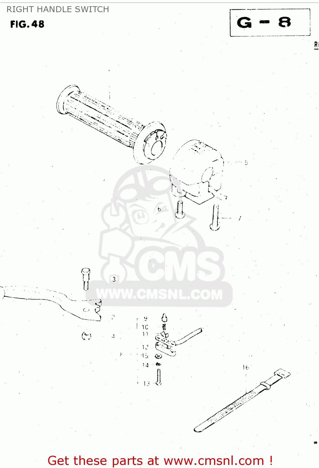 RIGHT HANDLE SWITCH GS500E 1981 (X) GENERAL EXPORT (E01)