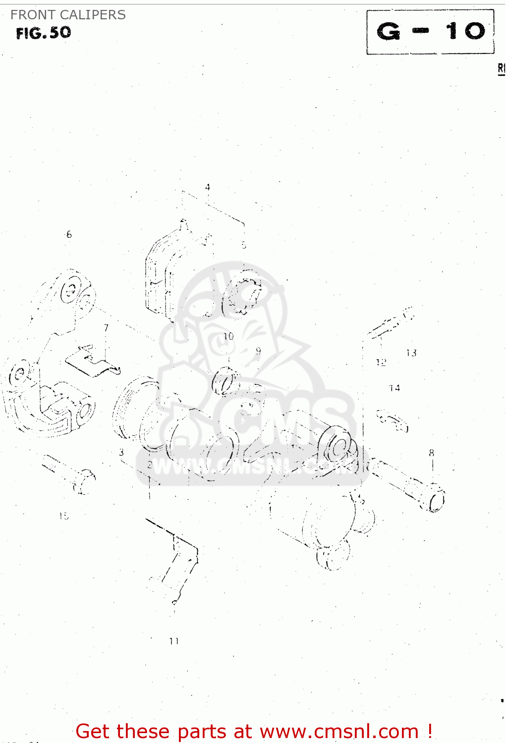 FRONT CALIPERS GS500E 1981 (X) GENERAL EXPORT (E01)