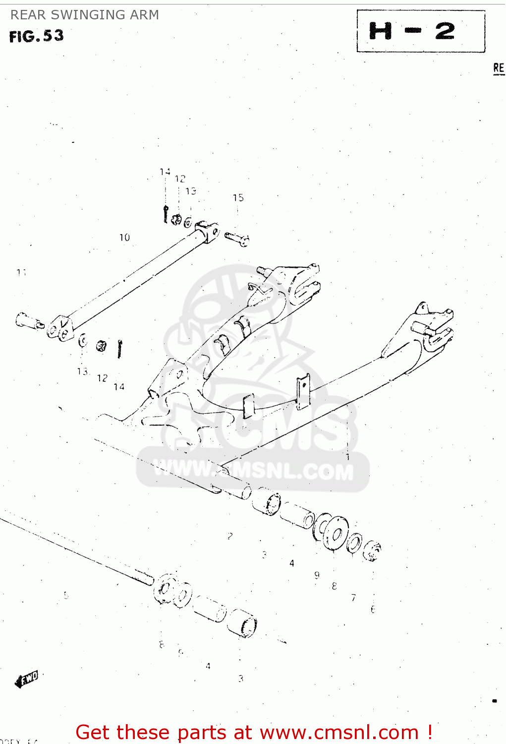 REAR SWINGING ARM GS500E 1981 (X) GENERAL EXPORT (E01)