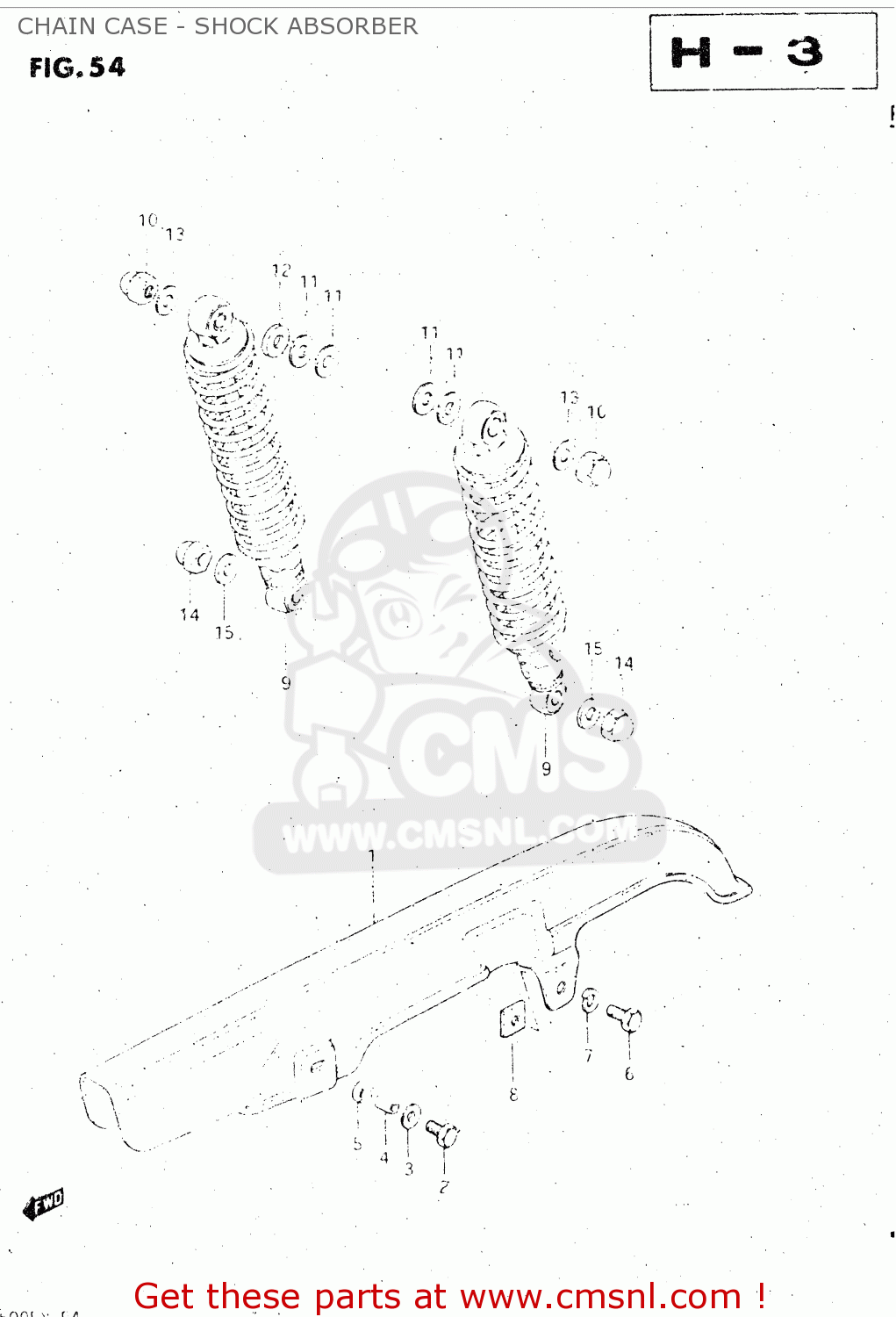 CHAIN CASE - SHOCK ABSORBER GS500E 1981 (X) GENERAL EXPORT (E01)