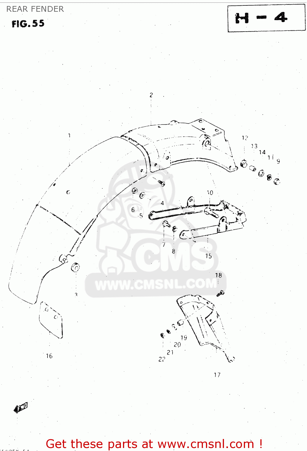 REAR FENDER GS500E 1981 (X) GENERAL EXPORT (E01)