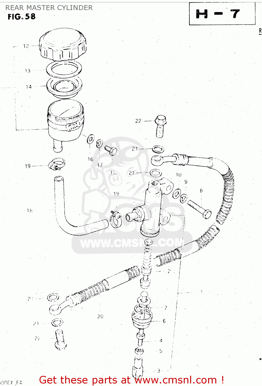 REAR MASTER CYLINDER GS500E 1981 (X) GENERAL EXPORT (E01)