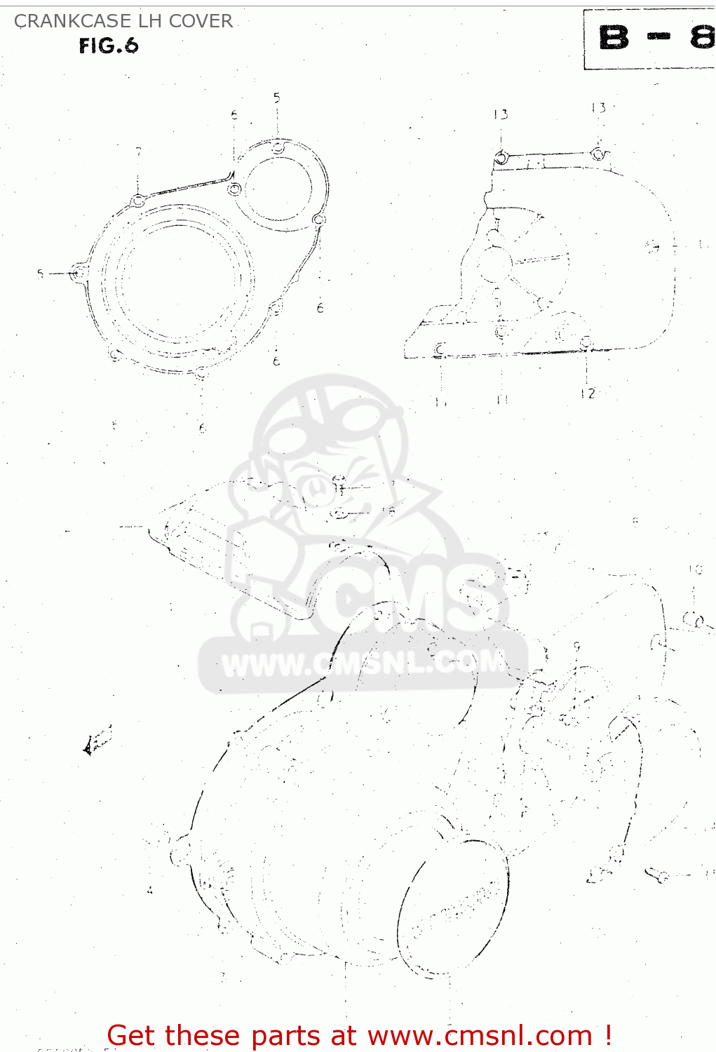 CRANKCASE LH COVER GS500E 1981 (X) GENERAL EXPORT (E01)