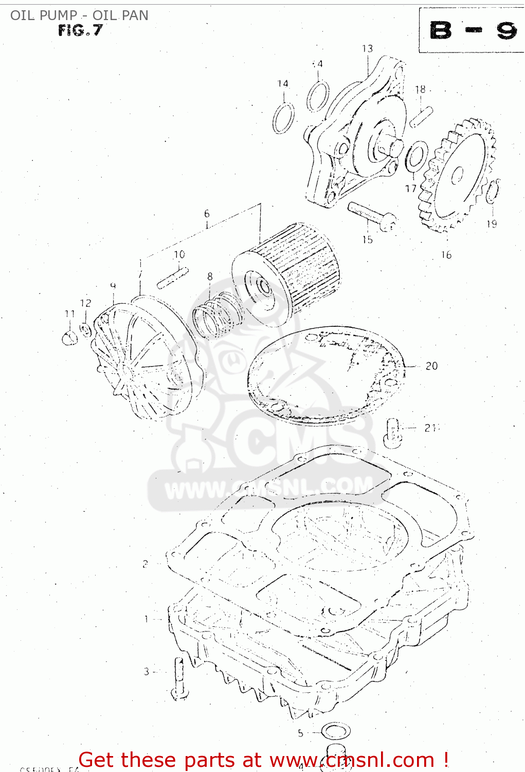 OIL PUMP - OIL PAN GS500E 1981 (X) GENERAL EXPORT (E01)