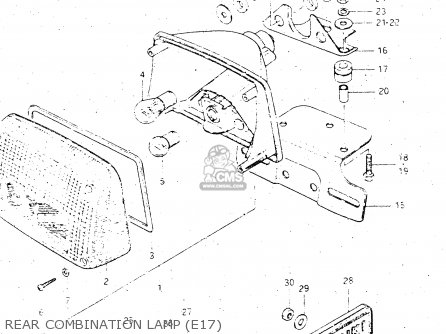 REAR COMBINATION LAMP (E17) - GS500E 1981 (X) GENERAL EXPORT (E01)