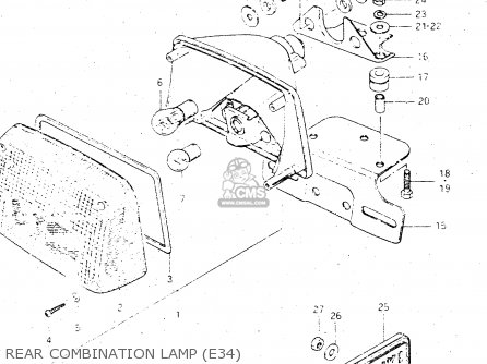 REAR COMBINATION LAMP (E34) - GS500E 1981 (X) GENERAL EXPORT (E01)