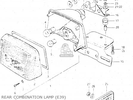 REAR COMBINATION LAMP (E39) - GS500E 1981 (X) GENERAL EXPORT (E01)