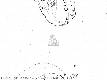 HEADLAMP HOUSING - FRONT FENDER (E17) - GS500E 1981 (X) GENERAL EXPORT (E01)