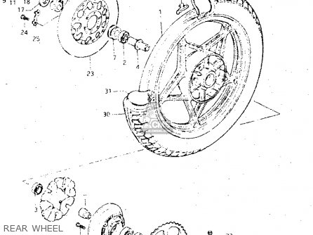 REAR WHEEL - GS500E 1981 (X) GENERAL EXPORT (E01)