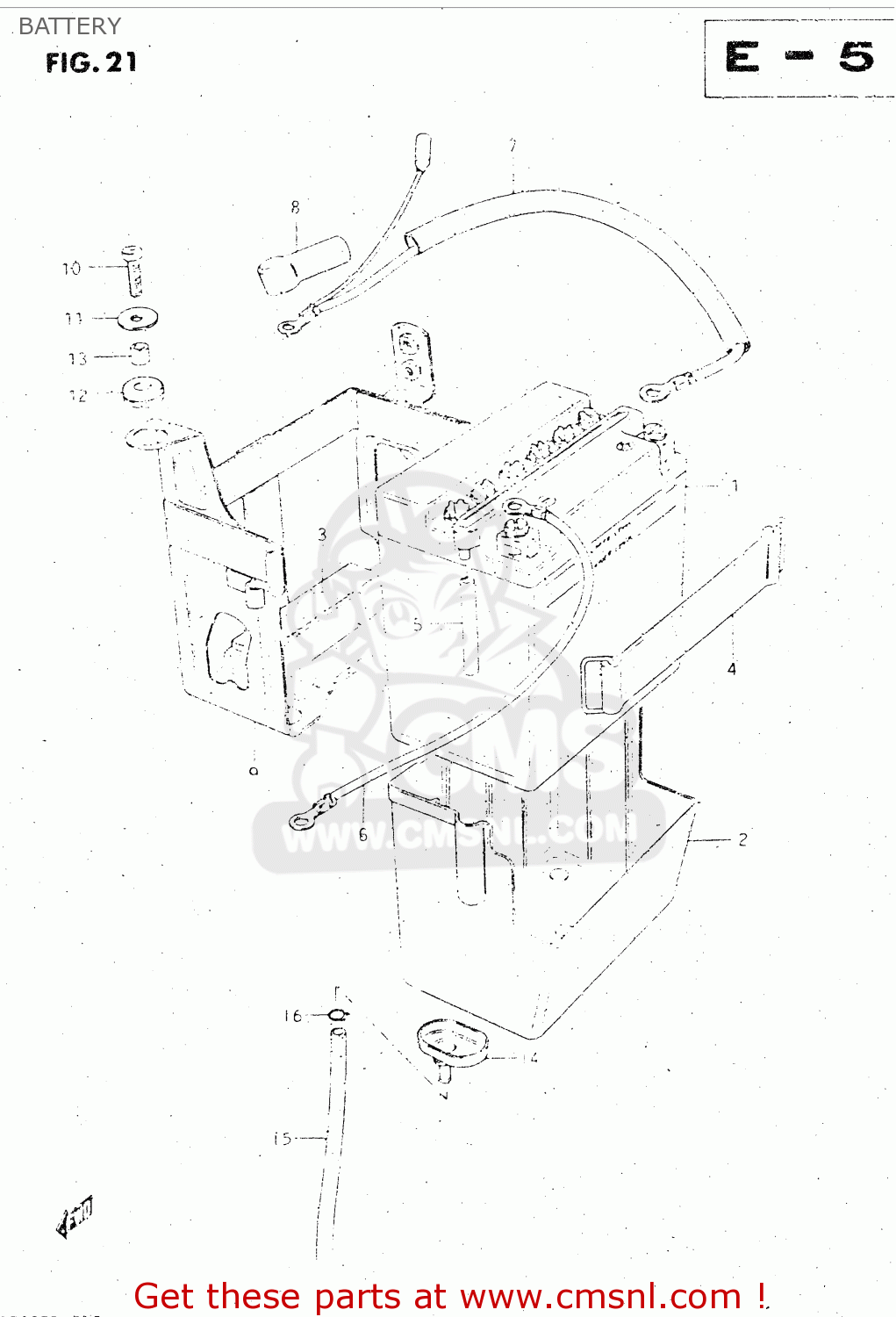 BATTERY GS500E 1982 (Z) GENERAL EXPORT (E01)